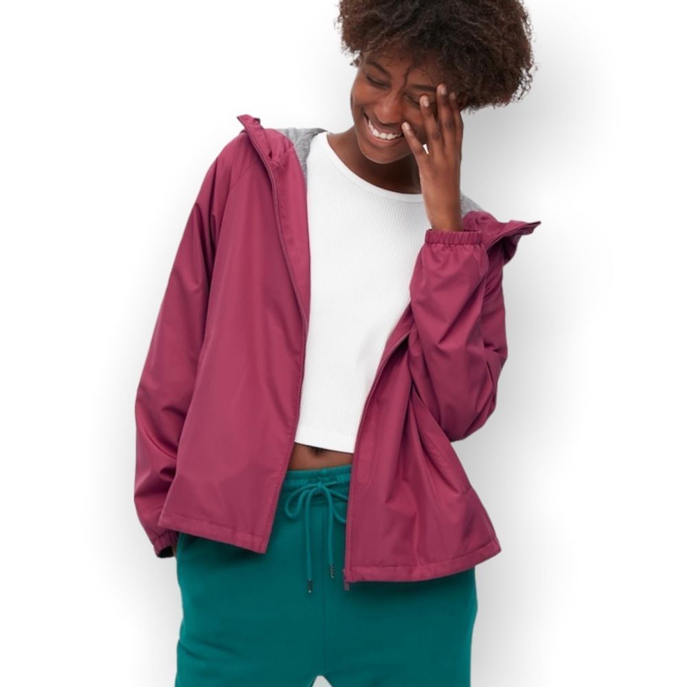 Uniqlo Smooth Jersey Lined Parka Red XS